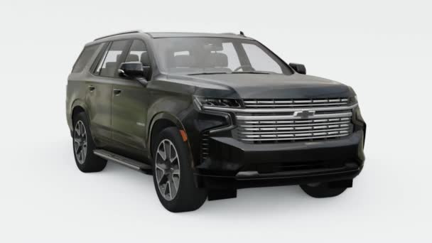 Toula Russie Novembre 2021 Chevrolet Tahoe Voiture Luxe Noire Isolée — Video