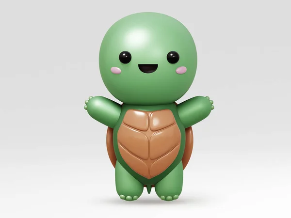 Turtle Cute Character Cartoon Illustration — Foto Stock