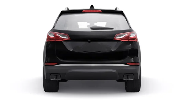 Black Mid Size City Suv Family White Background Rendering — 图库照片
