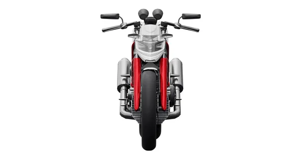 Illustrazione Moto Sportiva Urbana Rossa Sfondo Bianco Rendering — Foto Stock