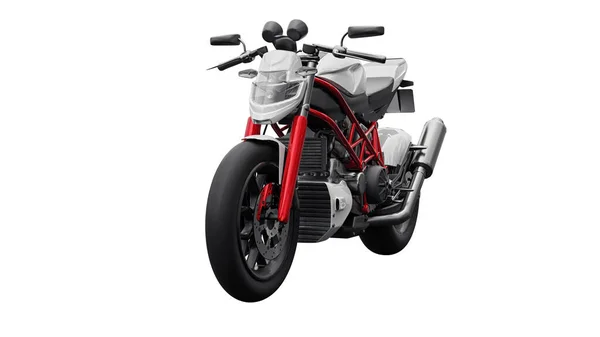 3D例证 白色背景的红色城市运动摩托车 3D渲染 — 图库照片