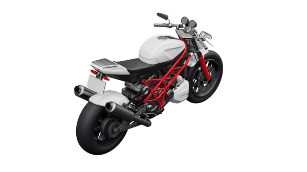 Ilustração Moto Esporte Urbano Vermelho Fundo Branco Renderização — Fotografia de Stock