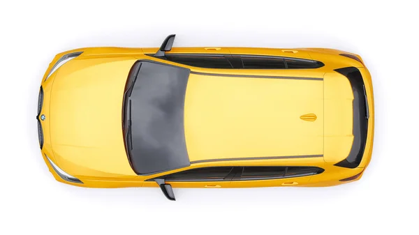 俄罗斯 2022年1月9日 宝马M135I Xdrive 黄色的车隔离在白色的背景上 3D渲染 — 图库照片