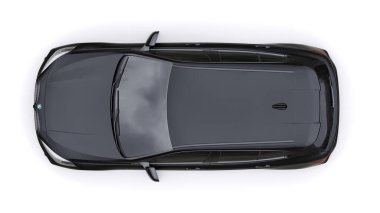 Tula, Rusya. 9 Ocak 2022: BMW M135i XDrive. Siyah araba beyaz arka planda izole edilmiş. 3d oluşturma.