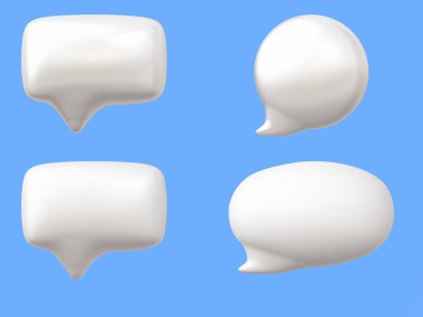 Bubble speech, chat bubbles. 3d render illustration.