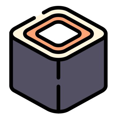 Japon yemeklerinin vektör çizimi - suşi ruloları