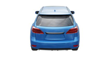 Beyaz izole edilmiş gölgesi olmayan birinci sınıf bir SUV. 3d oluşturma