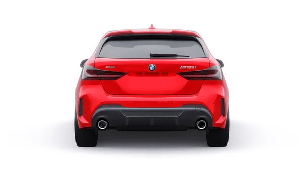 Tula Russia January 2022 Bmw M135I Xdrive Red Car Isolated — Zdjęcie stockowe