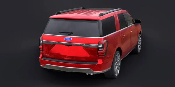 Tula Russia January 2022 Ford Expedition 2019 Red Premium Family — Stock Photo, Image