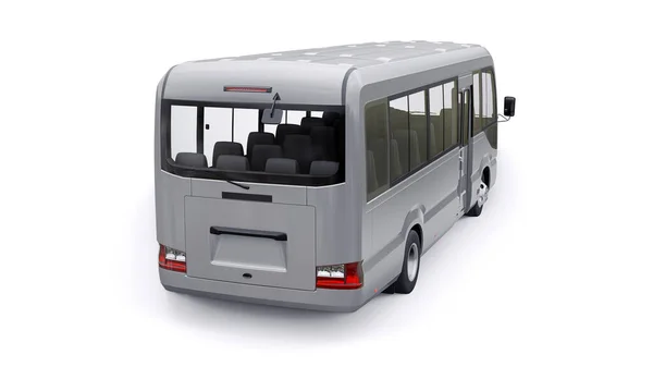 都市部と旅行のための郊外のための小さなバス デザインや広告のための空のボディを持つ車 3Dイラスト — ストック写真