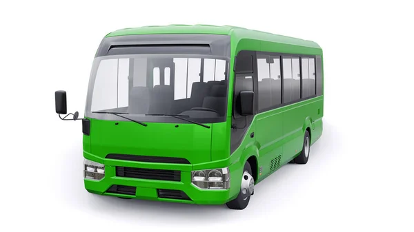 Kis Zöld Busz Városi Elővárosi Közlekedésre Autó Üres Test Design — Stock Fotó