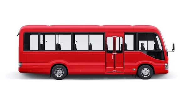 都市部と旅行のための郊外のための小さなバス デザインや広告のための空のボディを持つ車 3Dイラスト — ストック写真