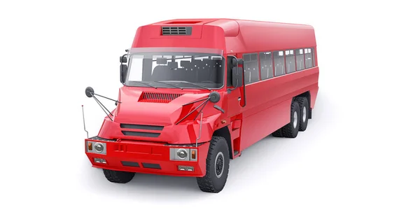 Autobús Trabajadores Transporte Zonas Difícil Acceso Ilustración —  Fotos de Stock