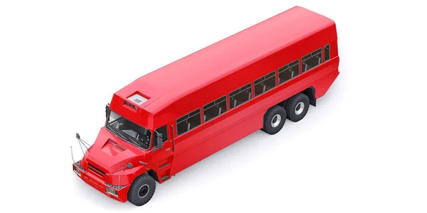 Autobús Trabajadores Transporte Zonas Difícil Acceso Ilustración — Foto de Stock