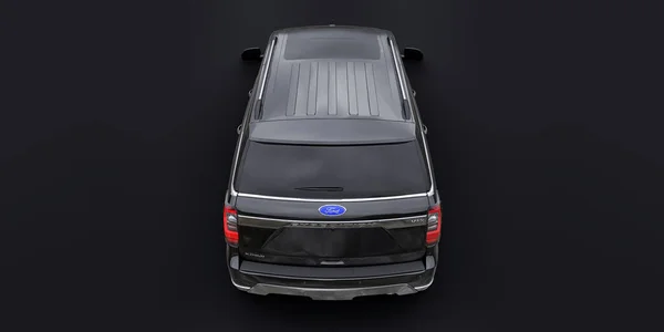 トゥラ ロシア 2022年1月20日 フォード エクスペディション2019ブラックプレミアムファミリーSuvブラックを背景に隔離 3Dレンダリング — ストック写真