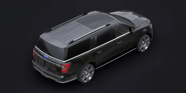 トゥラ ロシア 2022年1月20日 フォード エクスペディション2019ブラックプレミアムファミリーSuvブラックを背景に隔離 3Dレンダリング — ストック写真