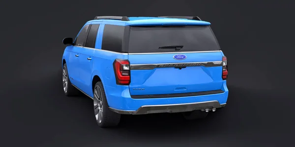 Тула Россия Января 2022 Года Внедорожник Ford Expedition 2019 Blue — стоковое фото