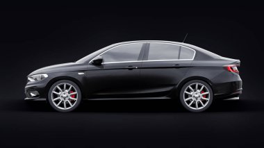 Küçük spor araba Aile Sedan 3D illüstrasyon