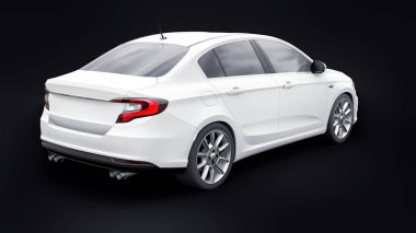 Küçük spor araba Aile Sedan 3D illüstrasyon