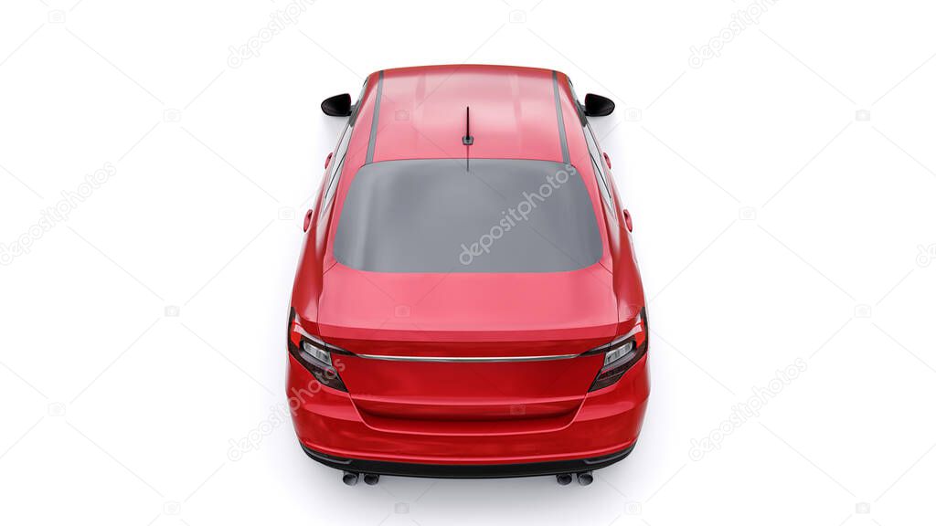 Compact Sports car Family Sedan 3d illustration