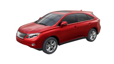 Beyaz izole edilmiş gölgesi olmayan birinci sınıf bir SUV. 3d oluşturma