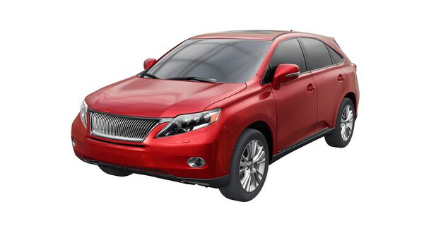 Городской премиальный семейный внедорожник на белом изолированном фоне без теней. 3d-рендеринг