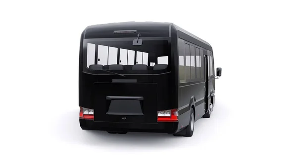 Zwarte Kleine Bus Voor Onderweg Auto Met Leeg Lichaam Voor — Stockfoto