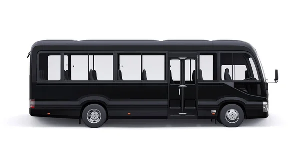 Negro Pequeño Autobús Para Viajar Coche Con Cuerpo Vacío Para — Foto de Stock