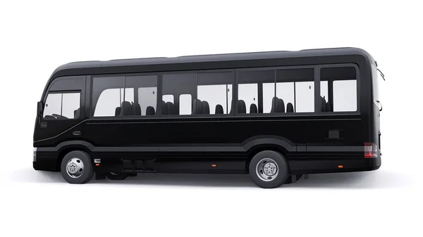 Preto Pequeno Ônibus Para Viagens Carro Com Corpo Vazio Para — Fotografia de Stock