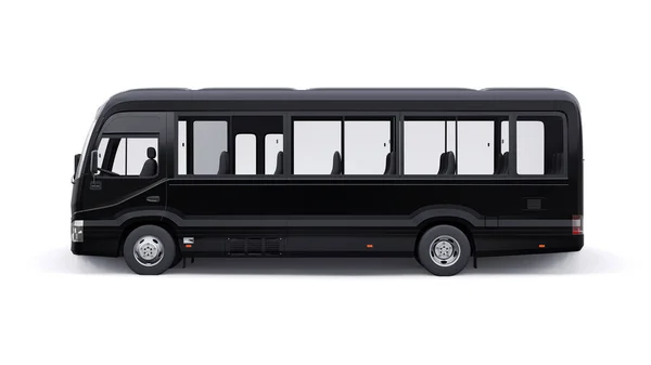 Schwarzer Kleiner Reisebus Auto Mit Leerer Karosserie Für Design Und — Stockfoto