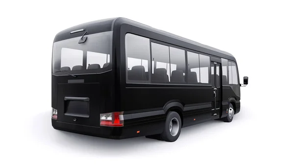 Nero Piccolo Autobus Viaggio Auto Con Carrozzeria Vuota Design Pubblicità — Foto Stock