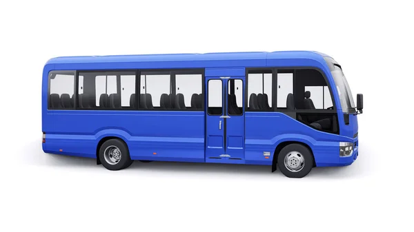 Blue Small Bus Para Viagens Carro Com Corpo Vazio Para — Fotografia de Stock
