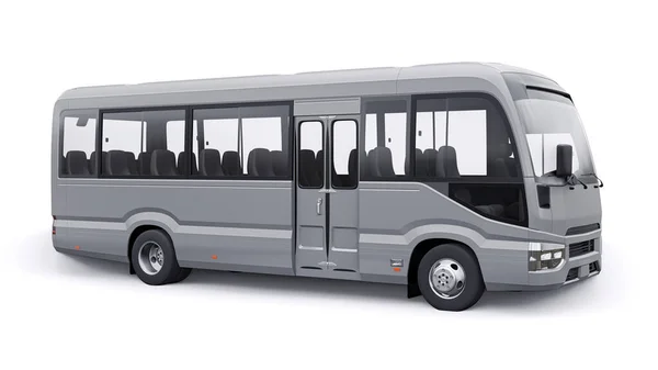 Small Bus Urban Suburban Travel Car Empty Body Design Advertising — Stock Photo, Image