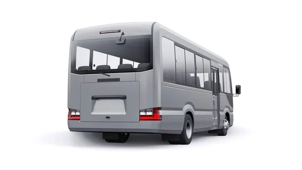 Small Bus Urban Suburban Travel Car Empty Body Design Advertising — Stock Photo, Image