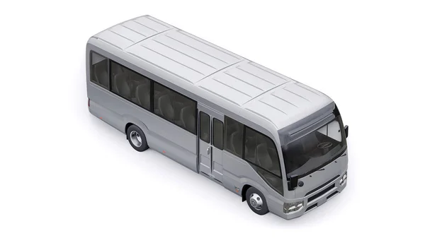 Small Bus Urban Suburban Travel Car Empty Body Design Advertising — Stock Photo, Image