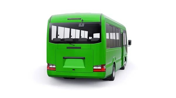 Маленький Зеленый Автобус Городских Пригородных Поездок Автомобиль Пустым Корпусом Дизайна — стоковое фото