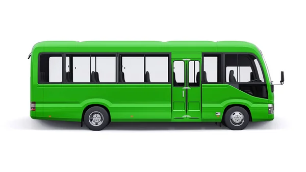 Malý Zelený Autobus Pro Městskou Příměstskou Dopravu Auto Prázdným Tělem — Stock fotografie