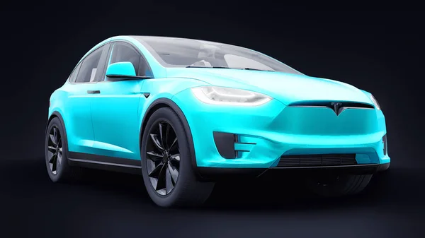 Tula Russia January 2022 Tesla Model Full Size City Suv — Stock Fotó