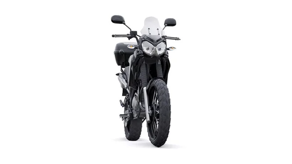 Чорний Легкий Туристичний Ендуро Мотоцикл Ілюстрація — стокове фото
