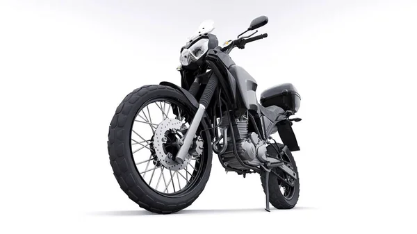 Schwarzes Leichtes Touristisches Enduro Motorrad Illustration — Stockfoto