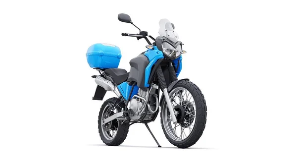 Синий Легкий Туристический Эндуро Мотоцикл Иллюстрация — стоковое фото