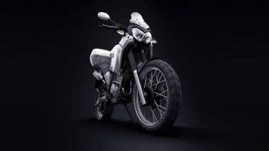 hafif turistik dayanıklı motosiklet 3D görüntü.