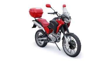 hafif turistik dayanıklı motosiklet 3D görüntü.