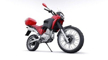 hafif turistik dayanıklı motosiklet 3D görüntü.