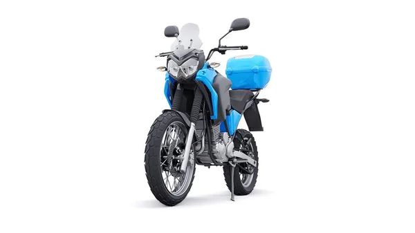 Blaues Leichtes Touristisches Enduro Motorrad Illustration — Stockfoto