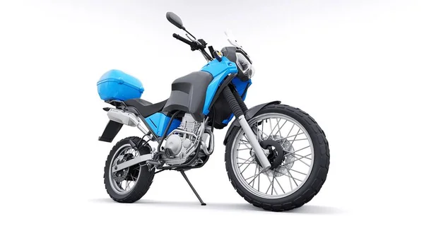 Azul Ligero Turismo Enduro Motocicleta Ilustración — Foto de Stock