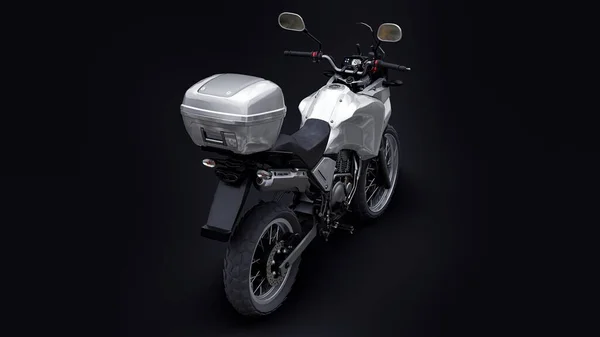 轻型旅游内胎摩托车3D插图 — 图库照片