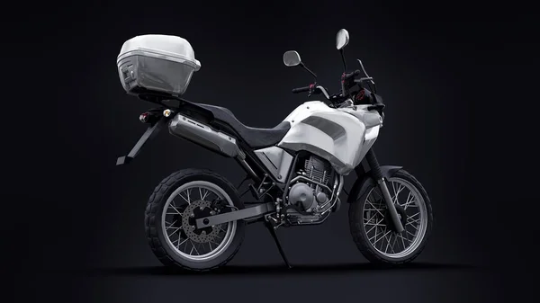 轻型旅游内胎摩托车3D插图 — 图库照片