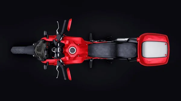 Червоний Легкий Туристичний Ендуро Мотоцикл Чорному Ілюстрація — стокове фото