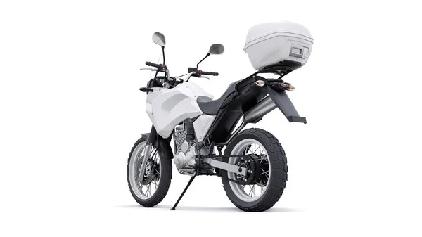 Білий Легкий Туристичний Ендуро Мотоцикл Ілюстрація — стокове фото